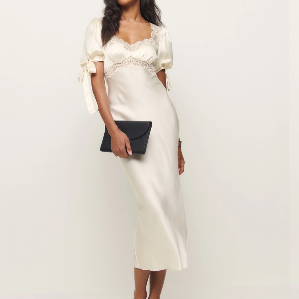 Reformation x Kacey Musgraves Stella Silk dress in Ivory